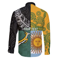 Personalised Rugby 2025 Championship Family Matching Off Shoulder Maxi Dress and Hawaiian Shirt Combination of Southern Hemisphere Countries LT14 - Polynesian Pride