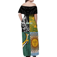 Personalised Rugby 2025 Championship Family Matching Off Shoulder Maxi Dress and Hawaiian Shirt Combination of Southern Hemisphere Countries LT14 - Polynesian Pride