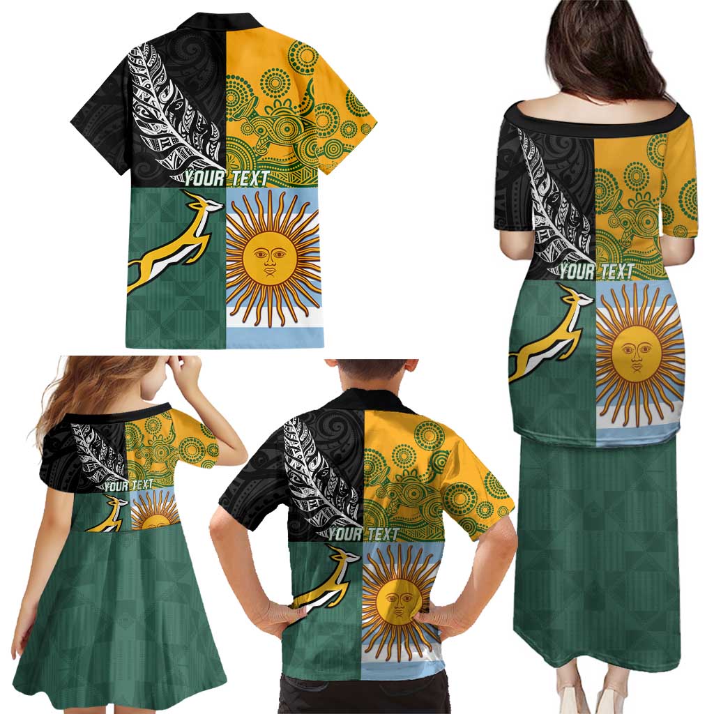 Personalised Rugby 2025 Championship Family Matching Puletasi and Hawaiian Shirt Combination of Southern Hemisphere Countries LT14 - Polynesian Pride
