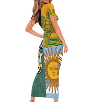 Personalised Rugby 2025 Championship Family Matching Short Sleeve Bodycon Dress and Hawaiian Shirt Combination of Southern Hemisphere Countries LT14 - Polynesian Pride