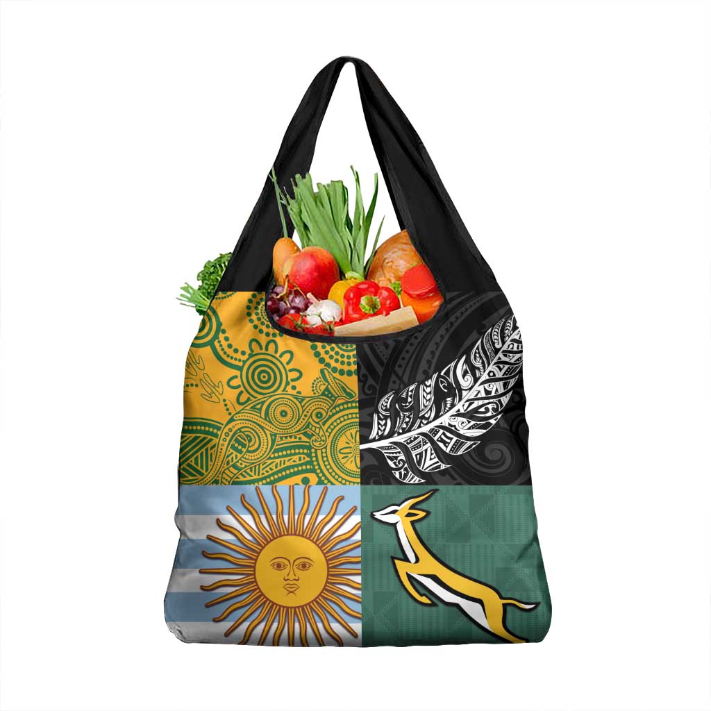 Rugby 2025 Championship Grocery Bag Combination of Southern Hemisphere Countries LT14 1-pack One Size Black - Polynesian Pride