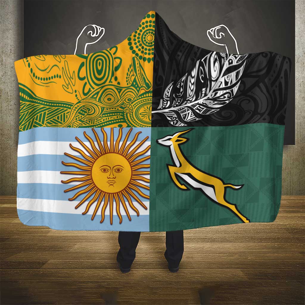 Rugby 2025 Championship Hooded Blanket Combination of Southern Hemisphere Countries LT14 - Polynesian Pride