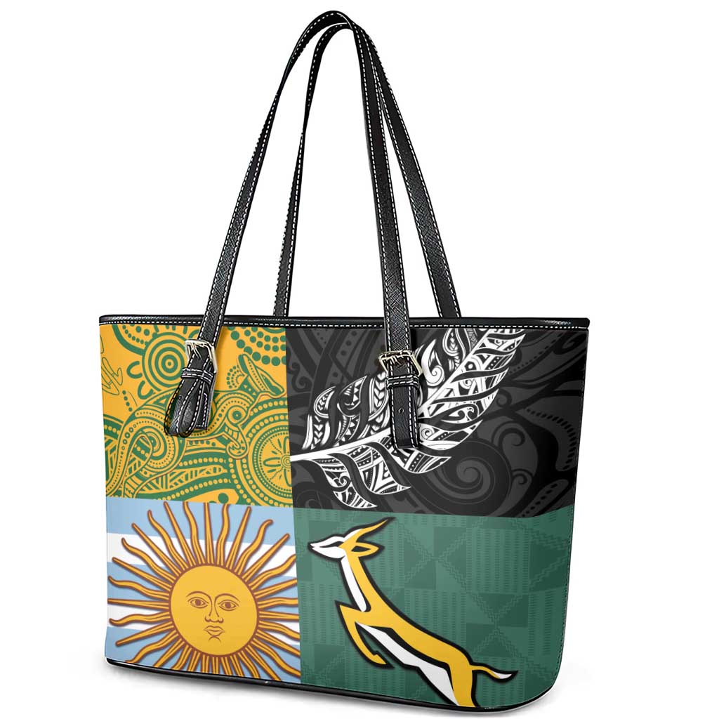 Rugby 2025 Championship Leather Tote Bag Combination of Southern Hemisphere Countries LT14 - Polynesian Pride