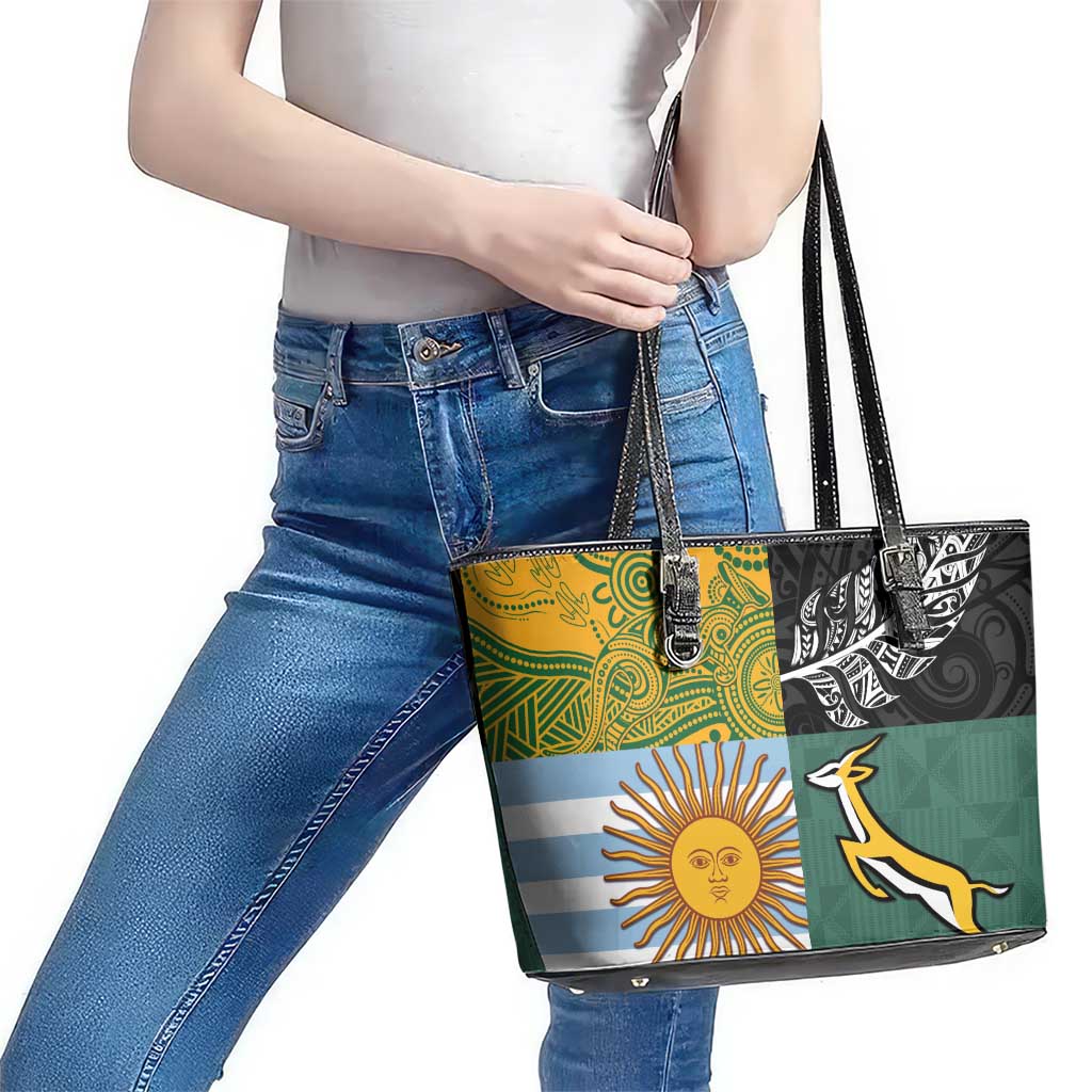 Rugby 2025 Championship Leather Tote Bag Combination of Southern Hemisphere Countries LT14 - Polynesian Pride