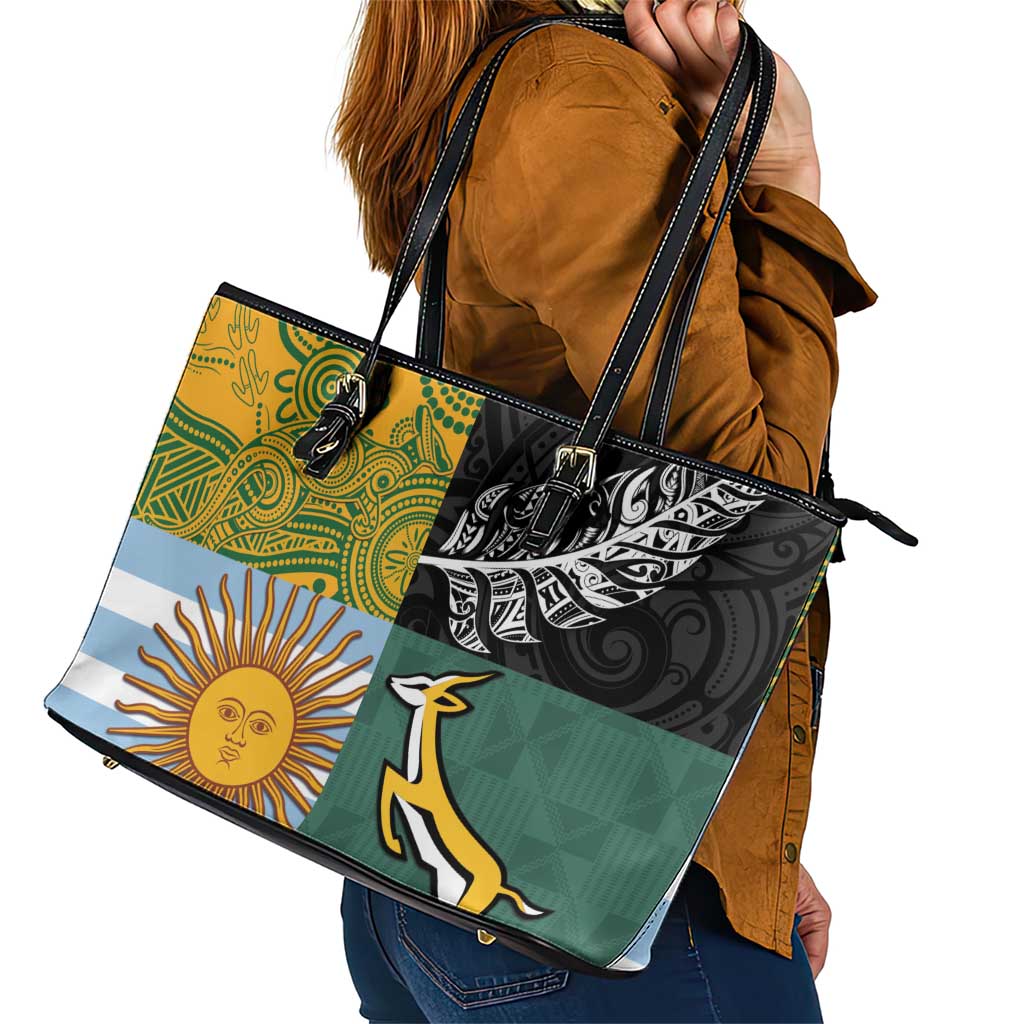 Rugby 2025 Championship Leather Tote Bag Combination of Southern Hemisphere Countries LT14 - Polynesian Pride