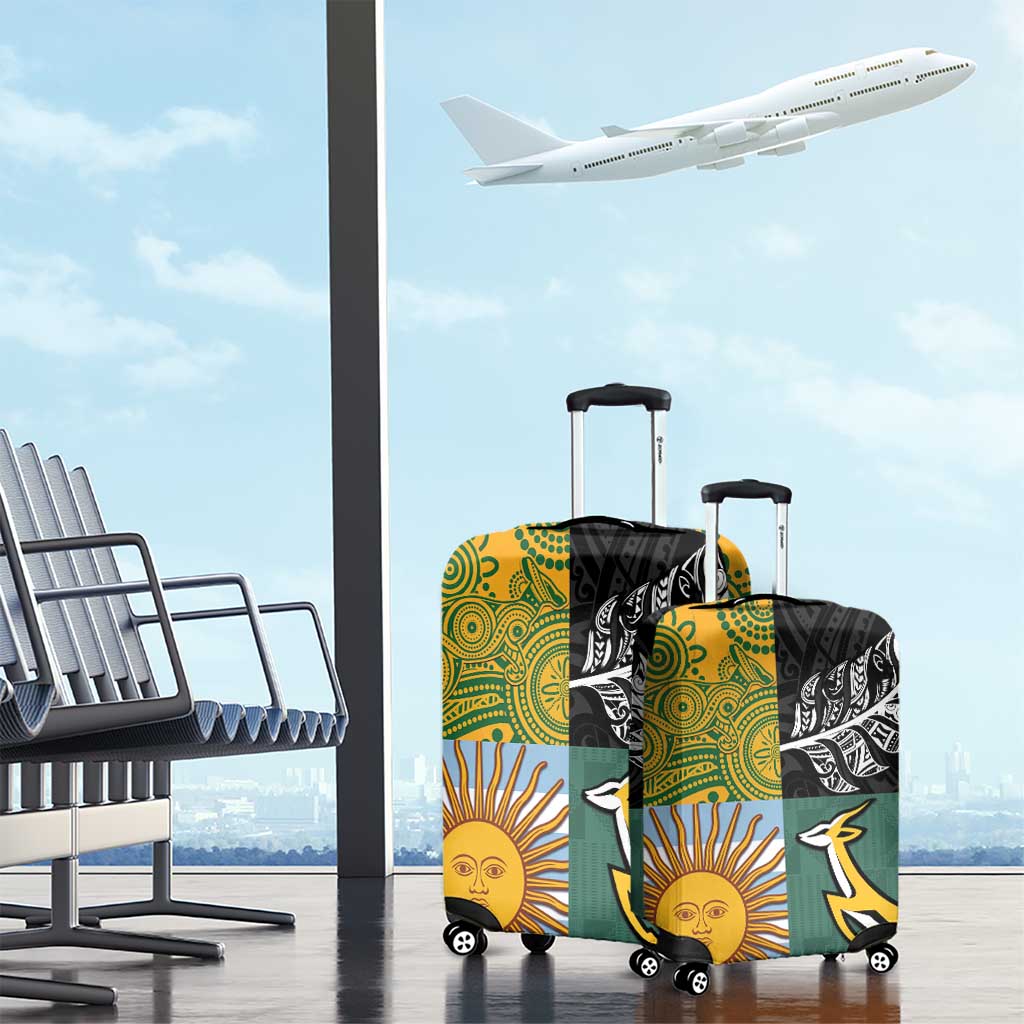 Rugby 2025 Championship Luggage Cover Combination of Southern Hemisphere Countries - Polynesian Pride