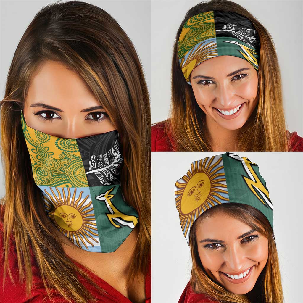 Rugby 2025 Championship Neck Gaiter Combination of Southern Hemisphere Countries - Polynesian Pride