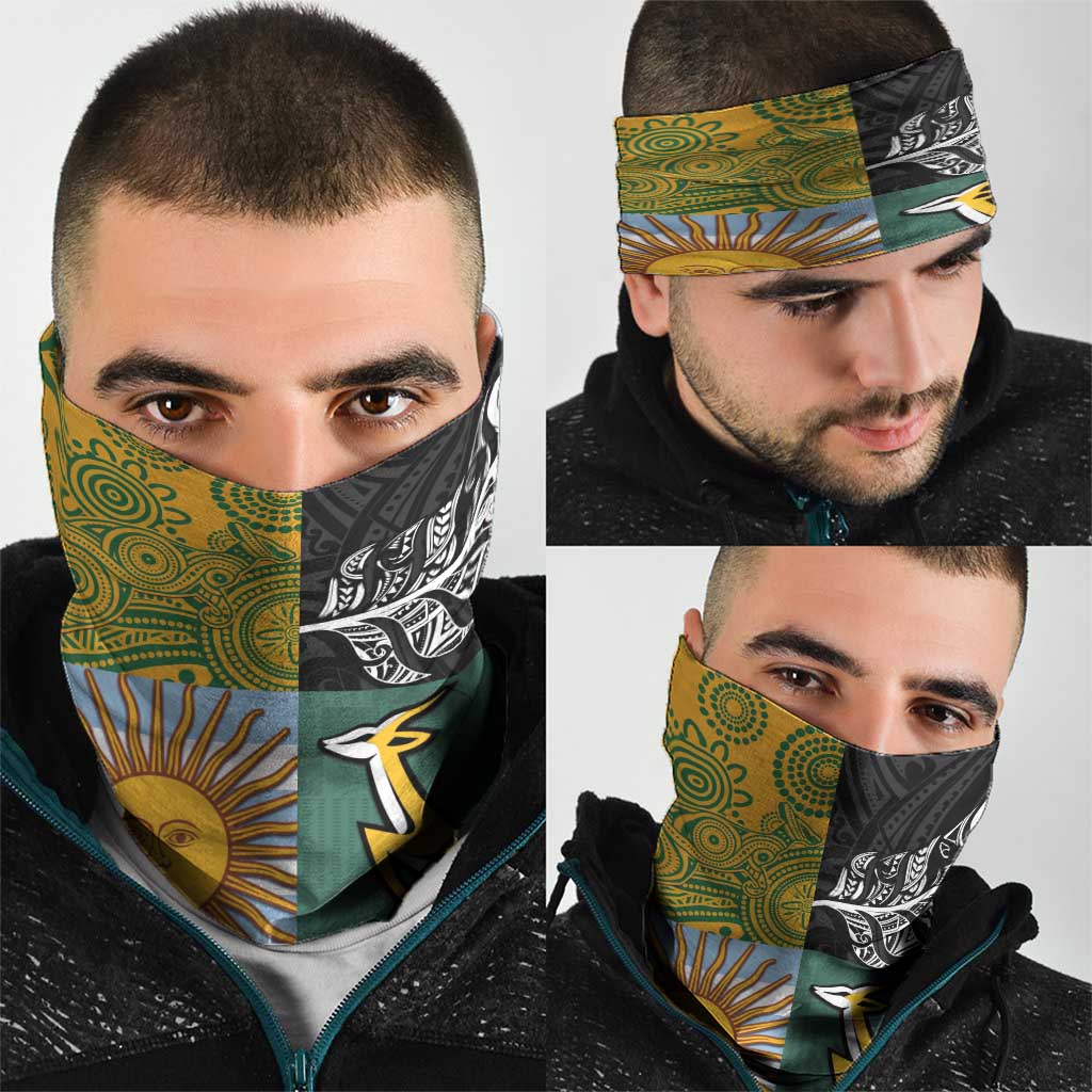 Rugby 2025 Championship Neck Gaiter Combination of Southern Hemisphere Countries - Polynesian Pride