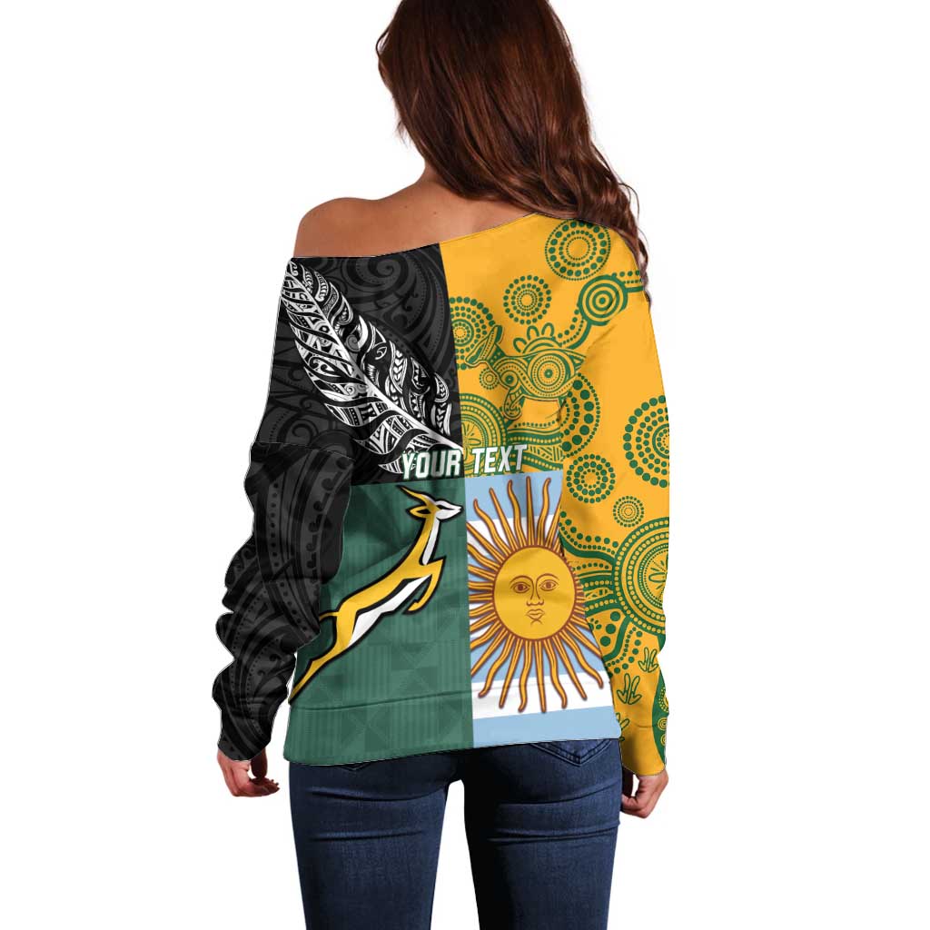 Personalised Rugby 2025 Championship Off Shoulder Sweater Combination of Southern Hemisphere Countries LT14 - Polynesian Pride