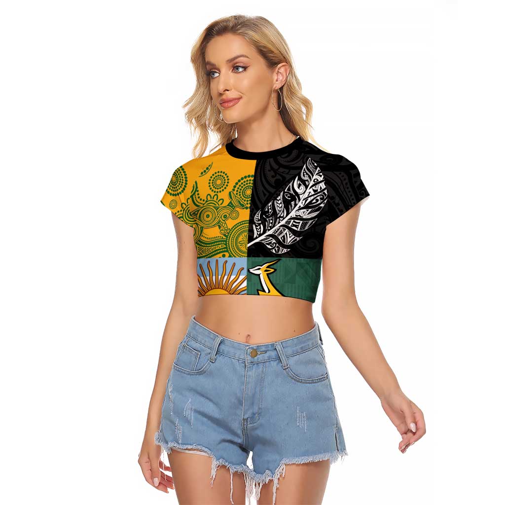 Personalised Rugby 2025 Championship Raglan Cropped T Shirt Combination of Southern Hemisphere Countries - Polynesian Pride