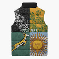 Personalised Rugby 2025 Championship Sleeveless Puffer Jacket Combination of Southern Hemisphere Countries LT14 - Polynesian Pride
