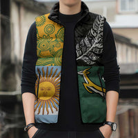 Personalised Rugby 2025 Championship Sleeveless Puffer Jacket Combination of Southern Hemisphere Countries LT14 - Polynesian Pride