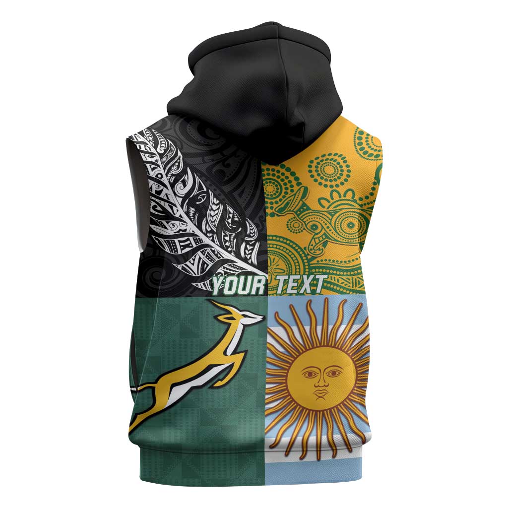 Personalised Rugby 2025 Championship Sleeveless Zip Hoodie Combination of Southern Hemisphere Countries LT14 - Polynesian Pride