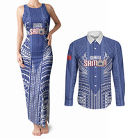 Custom Manu Samoa Rugby 2026 Couples Matching Tank Maxi Dress and Long Sleeve Button Shirt Samoan Pattern