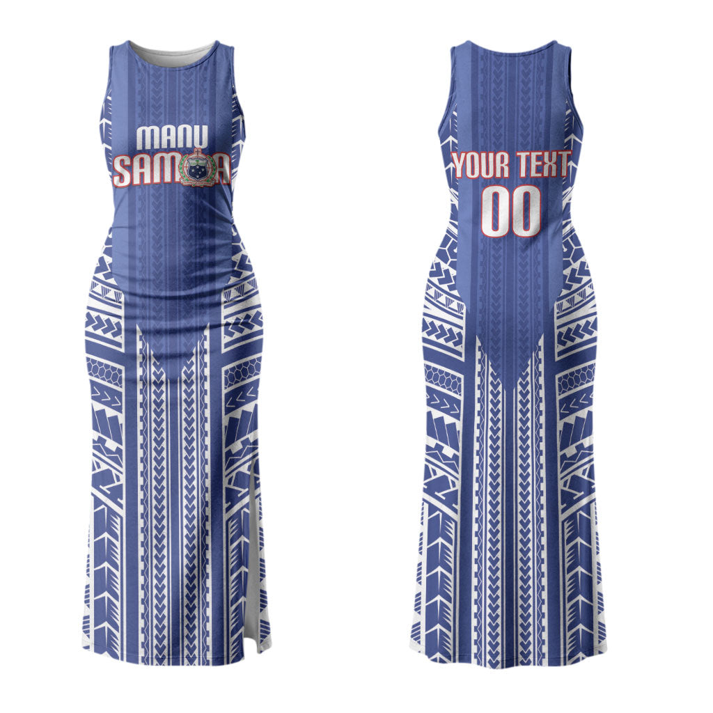 Custom Manu Samoa Rugby 2026 Family Matching Tank Maxi Dress and Hawaiian Shirt Samoan Pattern