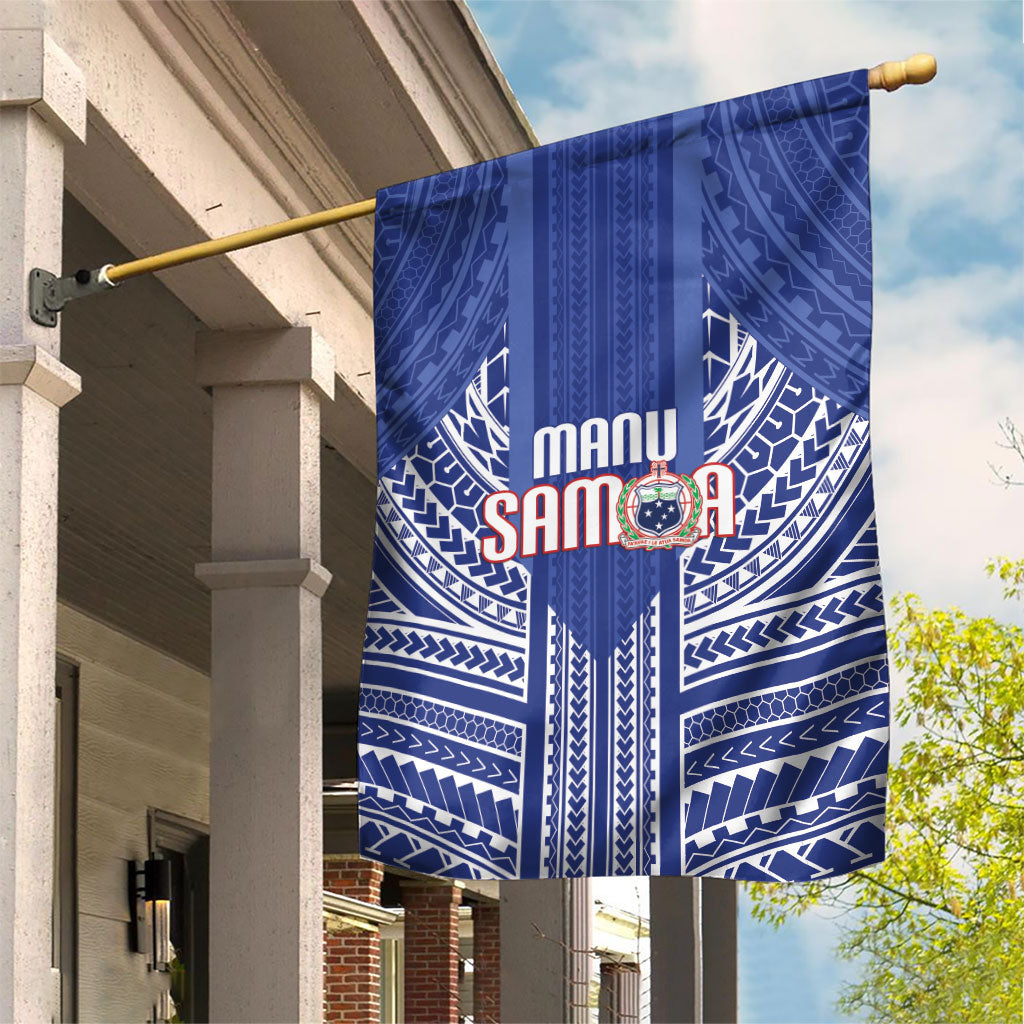 Manu Samoa Rugby 2026 Garden Flag Samoan Pattern LT14 House Flag Blue - Polynesian Pride