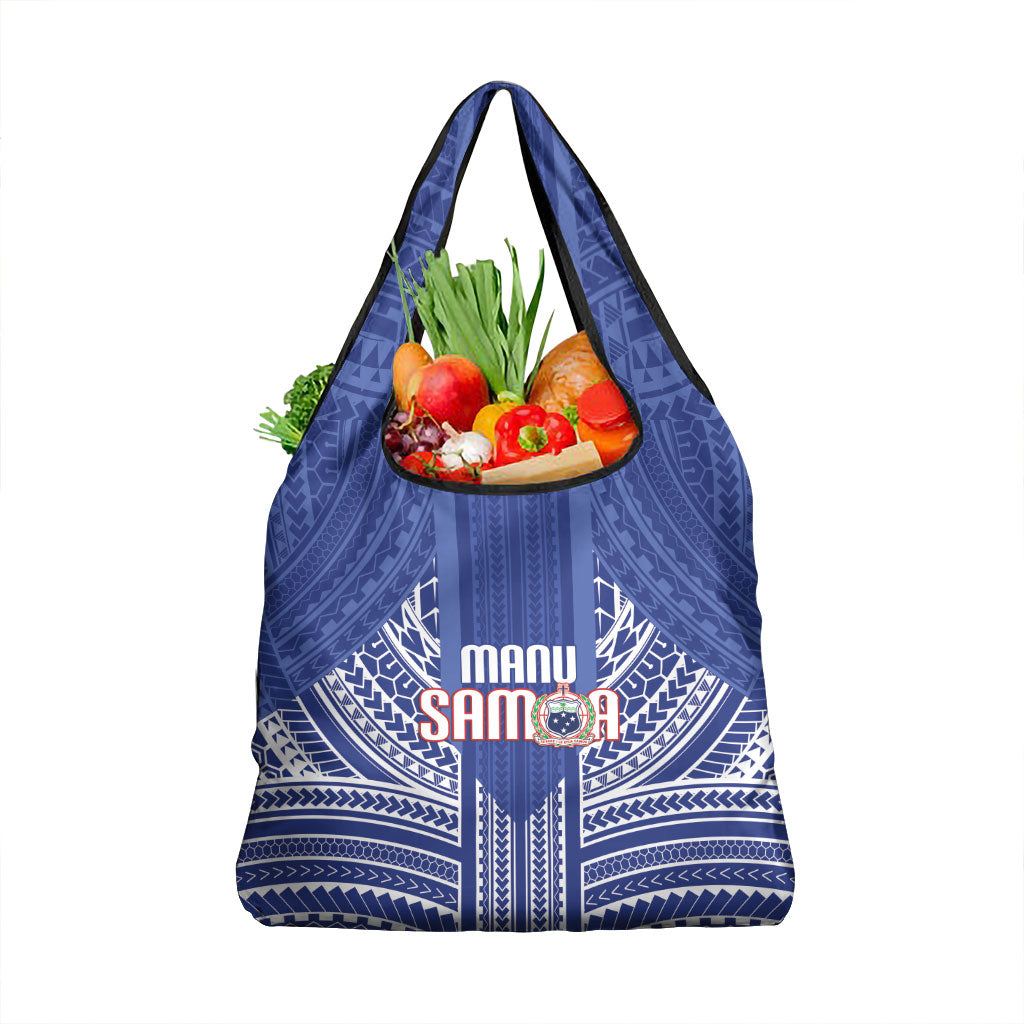 Manu Samoa Rugby 2026 Grocery Bag Samoan Pattern LT14 1-pack One Size Blue - Polynesian Pride