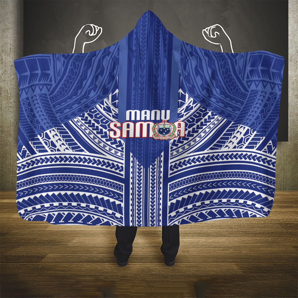 Manu Samoa Rugby 2026 Hooded Blanket Samoan Pattern