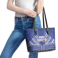 Manu Samoa Rugby 2026 Leather Tote Bag Samoan Pattern
