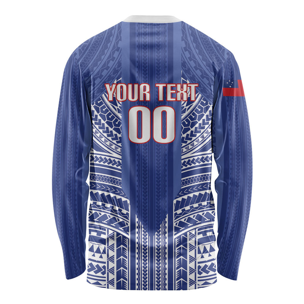 Custom Manu Samoa Rugby 2026 Long Sleeve Shirt Samoan Pattern