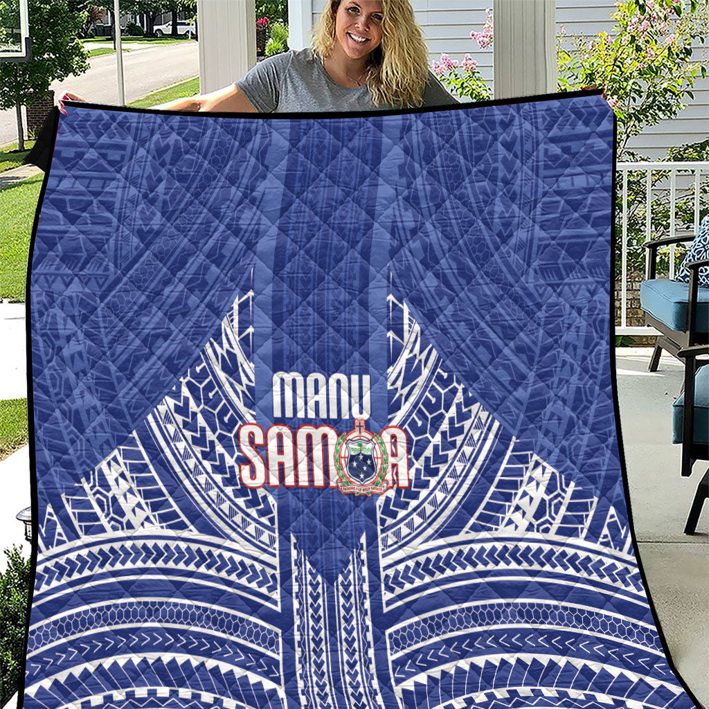 Manu Samoa Rugby 2026 Quilt Samoan Pattern LT14 Blue - Polynesian Pride