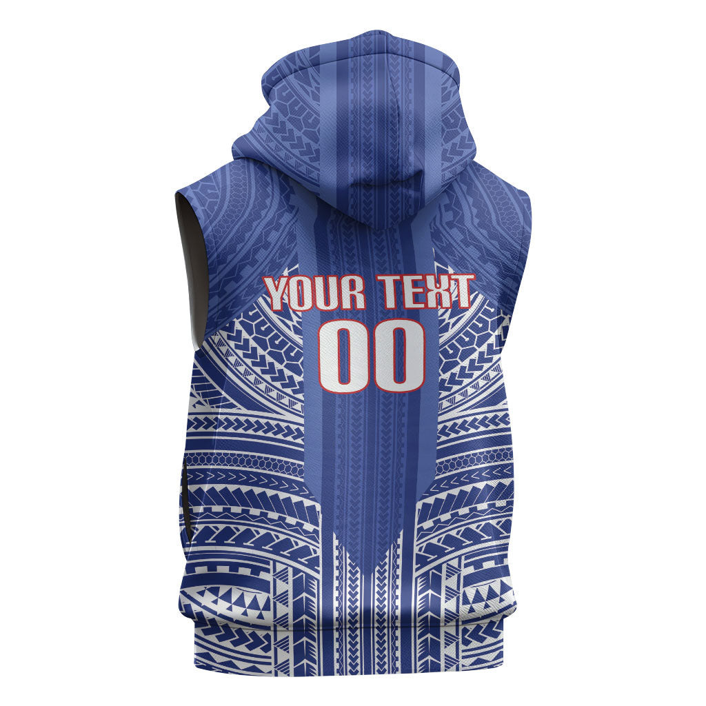 Custom Manu Samoa Rugby 2026 Sleeveless Zip Hoodie Samoan Pattern