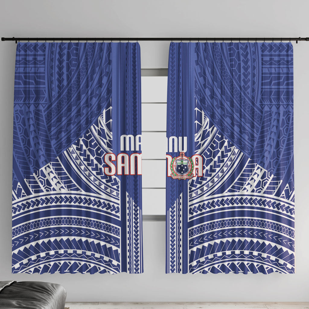 Manu Samoa Rugby 2026 Window Curtain Samoan Pattern