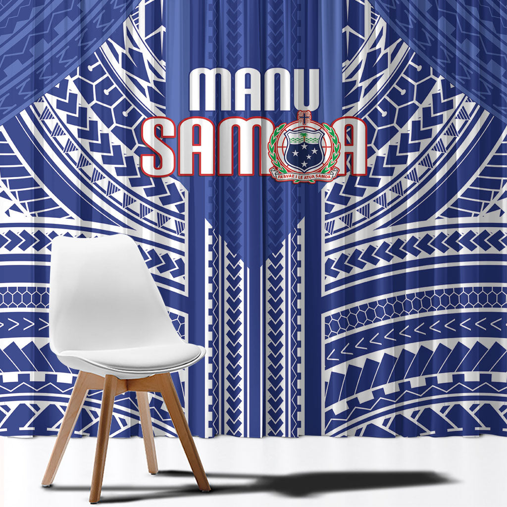 Manu Samoa Rugby 2026 Window Curtain Samoan Pattern