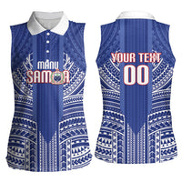 Custom Manu Samoa Rugby 2026 Women Sleeveless Polo Shirt Samoan Pattern
