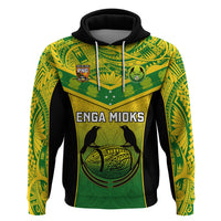 Custom Papua New Guinea Rugby Hoodie Enga Mioks PNG Polynesian Pattern LT14 Pullover Hoodie Green - Polynesian Pride