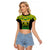 Custom Papua New Guinea Rugby Raglan Cropped T Shirt Enga Mioks PNG Polynesian Pattern LT14 Female Green - Polynesian Pride