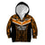 Papua New Guinea Rugby Kid Hoodie Lae Snax Tigers PNG Polynesian Pattern LT14 Zip Hoodie Orange - Polynesian Pride