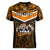 Papua New Guinea Rugby Women V Neck T Shirt Lae Snax Tigers PNG Polynesian Pattern LT14 - Polynesian Pride