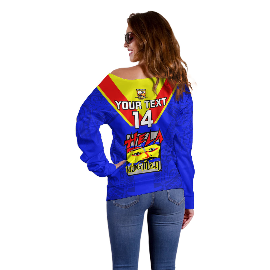 Custom Papua New Guinea Rugby Off Shoulder Sweater Hela Wigmen PNG Polynesian Pattern LT14 - Polynesian Pride
