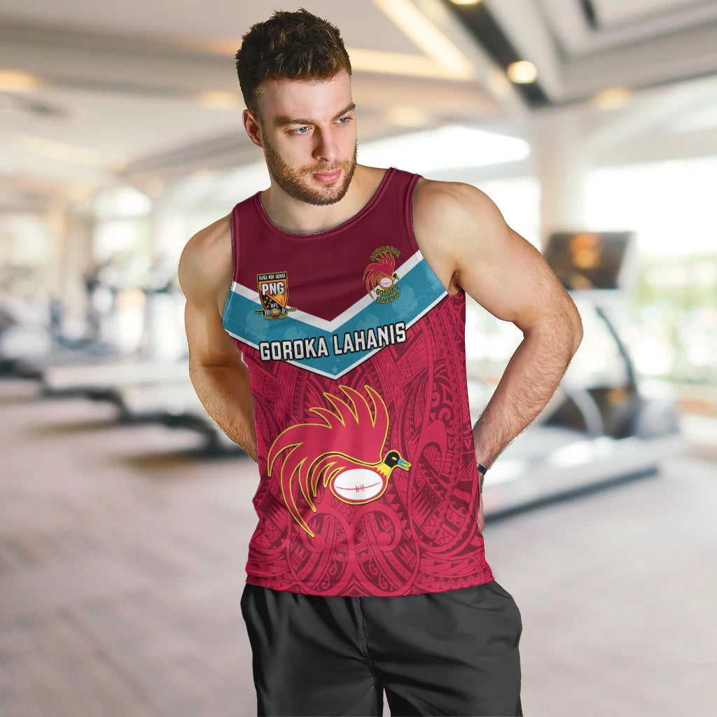 Custom Papua New Guinea Rugby Men Tank Top Goroka Lahanis PNG Polynesian Pattern LT14 - Polynesian Pride