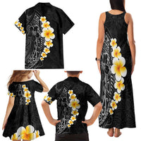 Black Tropical Plumeria With Galaxy Polynesian Art Family Matching Tank Maxi Dress and Hawaiian Shirt LT14 - Polynesian Pride
