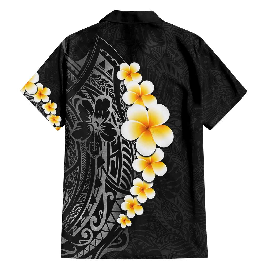 Black Tropical Plumeria With Galaxy Polynesian Art Family Matching Tank Maxi Dress and Hawaiian Shirt LT14 - Polynesian Pride