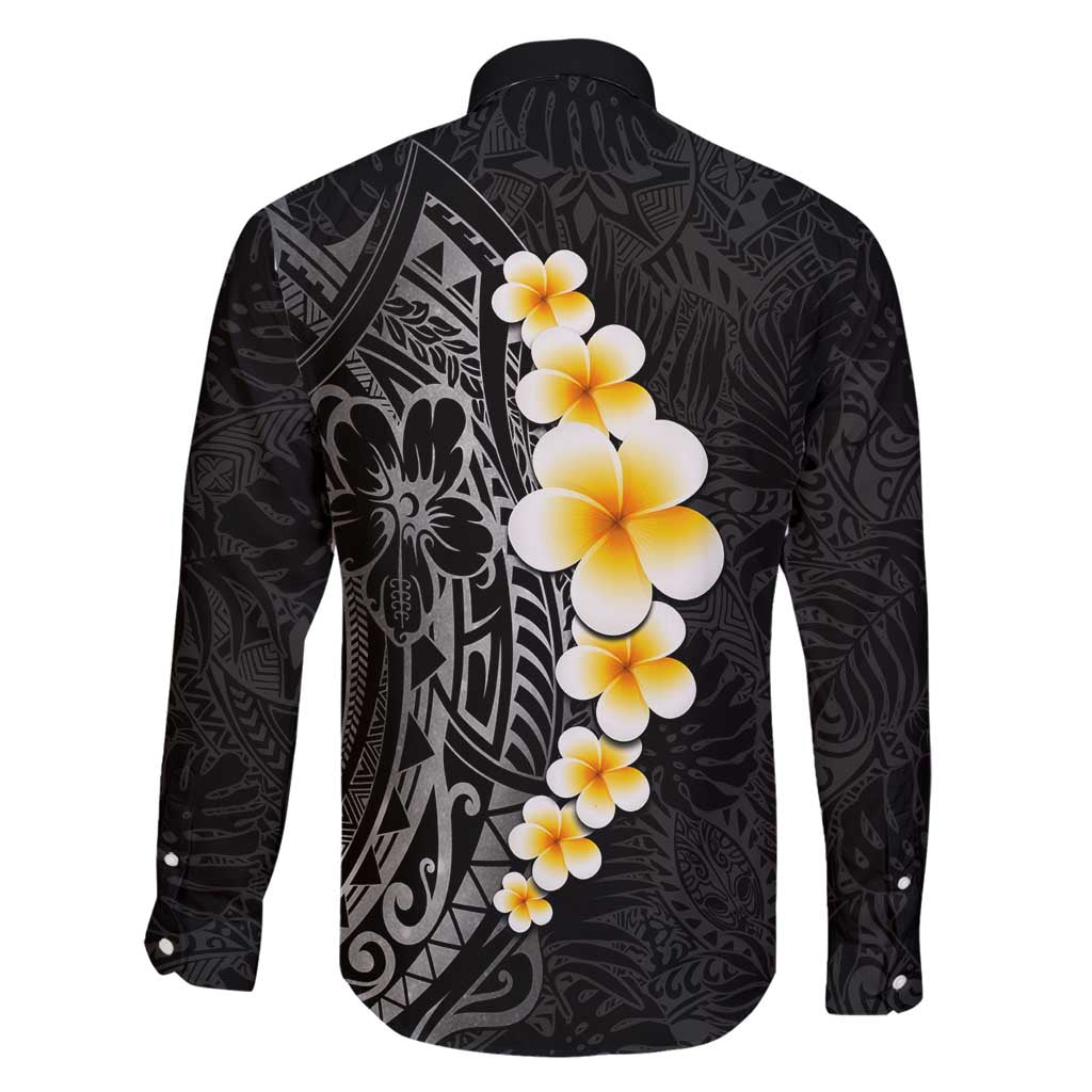 Black Tropical Plumeria With Galaxy Polynesian Art Family Matching Tank Maxi Dress and Hawaiian Shirt LT14 - Polynesian Pride