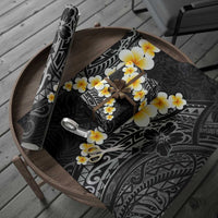 Black Polynesia Wrapping Paper Plumeria Tropical Leaves With Galaxy Polynesian Art