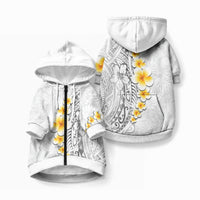 White Tropical Plumeria With Galaxy Polynesian Art Pet Hoodie LT14 Zip-up White - Polynesian Pride