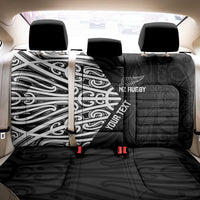 New Zealand Silver Fern Rugby Custom Back Car Seat Cover Maori Koru Go Black Fern - Polynesian Pride