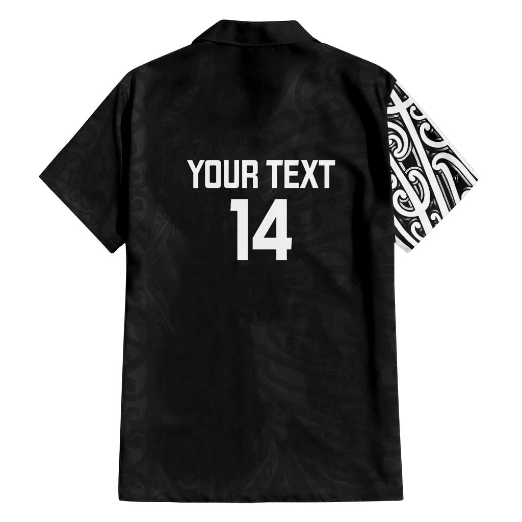 New Zealand Silver Fern Rugby Custom Family Matching Long Sleeve Bodycon Dress and Hawaiian Shirt Maori Koru Go Black Fern LT14 - Polynesian Pride