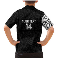 New Zealand Silver Fern Rugby Custom Family Matching Mermaid Dress and Hawaiian Shirt Maori Koru Go Black Fern LT14 - Polynesian Pride