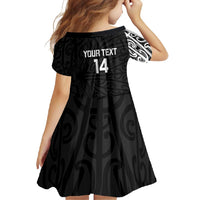 New Zealand Silver Fern Rugby Custom Family Matching Mermaid Dress and Hawaiian Shirt Maori Koru Go Black Fern LT14 - Polynesian Pride