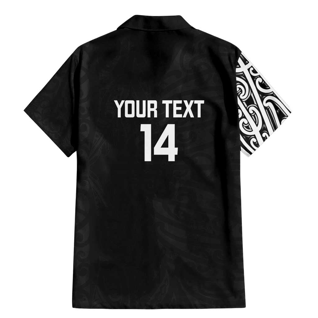 New Zealand Silver Fern Rugby Custom Family Matching Mermaid Dress and Hawaiian Shirt Maori Koru Go Black Fern LT14 - Polynesian Pride