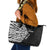 New Zealand Silver Fern Rugby Custom Leather Tote Bag Maori Koru Go Black Fern - Polynesian Pride