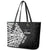 New Zealand Silver Fern Rugby Custom Leather Tote Bag Maori Koru Go Black Fern - Polynesian Pride