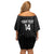 New Zealand Silver Fern Rugby Custom Off Shoulder Short Dress Maori Koru Go Black Fern - Polynesian Pride