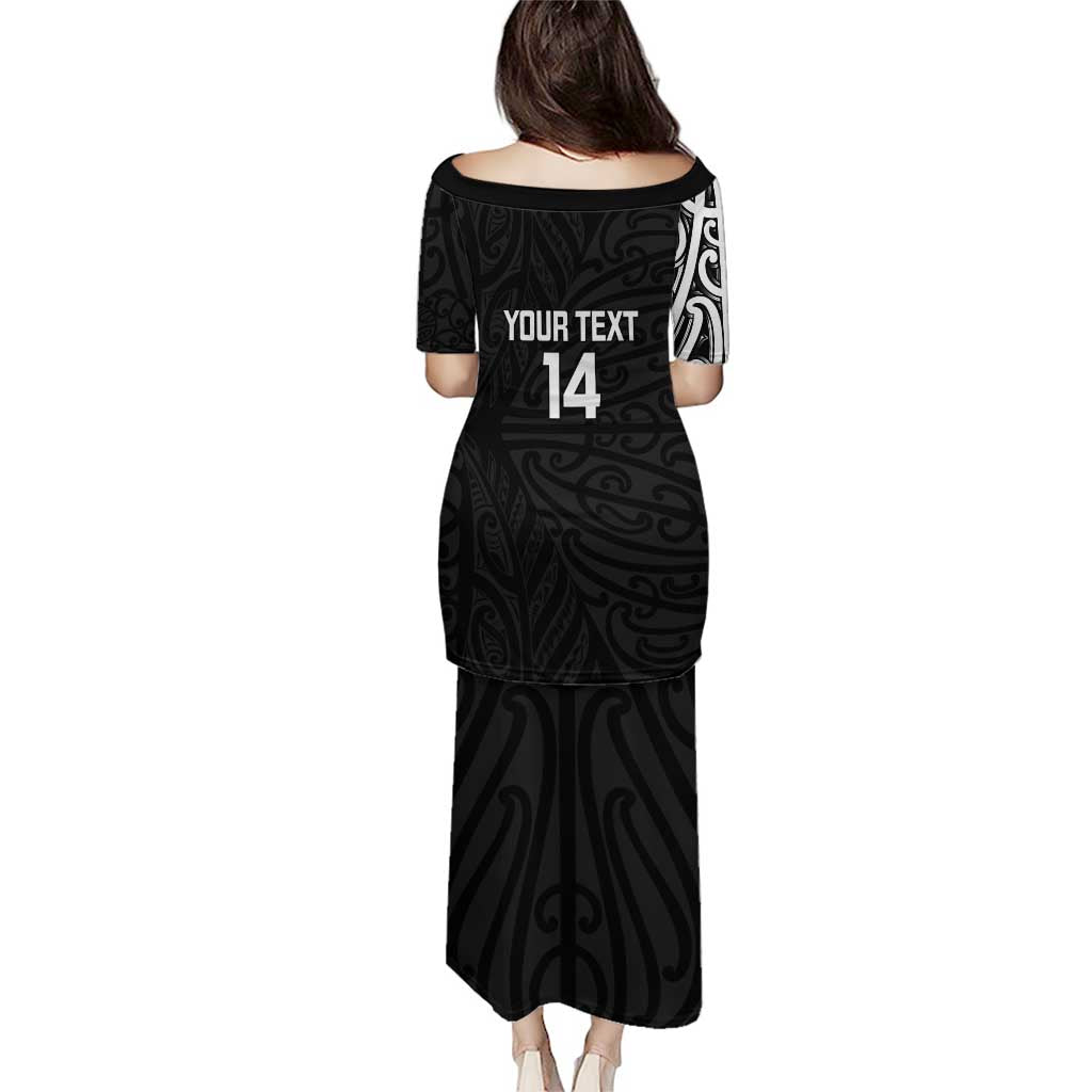 New Zealand Silver Fern Rugby Custom Puletasi Maori Koru Go Black Fern - Polynesian Pride
