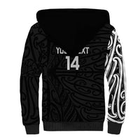 New Zealand Silver Fern Rugby Custom Sherpa Hoodie Maori Koru Go Black Fern LT14 - Polynesian Pride